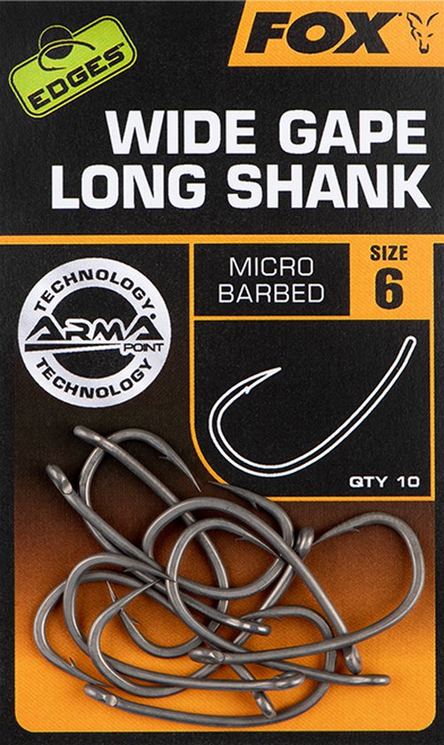 Fox Edges Armapoint Wide Gape Long shank - maat 4 van Fox
