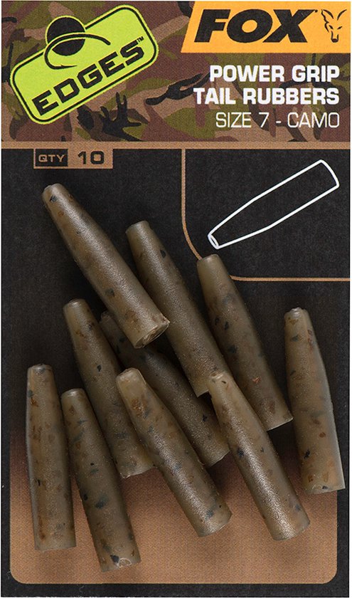 Fox Edges Camo Powergrip Tail Rubbers Size 7 van Fox