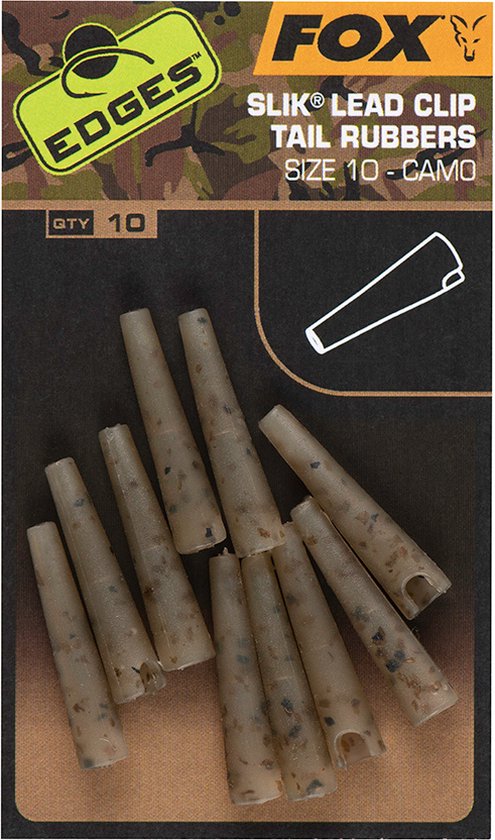 Fox Edges Camo Slik Lead Clip Tail Rubbers (10 pcs) Size 10 van Fox
