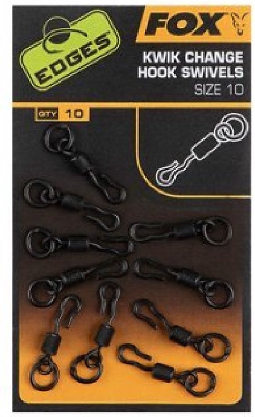 Fox Edges Kwik Change Hook Swivels (10 pcs) - Maat : size 11 van Fox