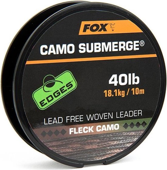 Fox Edges Submerge Camouflage Lead Free Woven Leader - 40lb - 10m - Camouflage van Fox