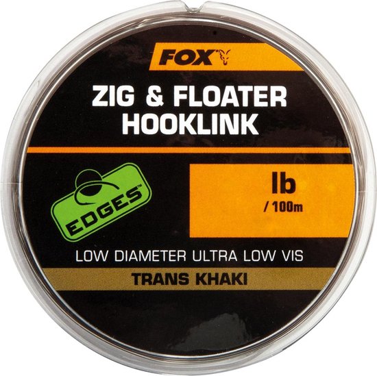Fox Edges Zig and Floater Hooklink - Trans Khaki - 0.26mm - 10lb - Khaki van Fox