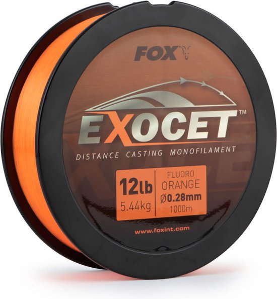 Fox Exocet Fluoro Orange Mono - 0.30mm - 14lb - 6.5kg - 1000m - Nylon Vislijn - Oranje