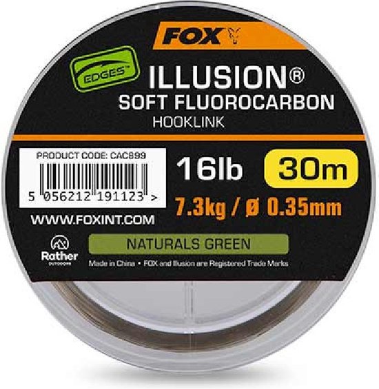 Fox Illusion Soft Fluorocarbon - Natural Green (30m) - Maat : 16lb - 7.3kg - 0.35mm