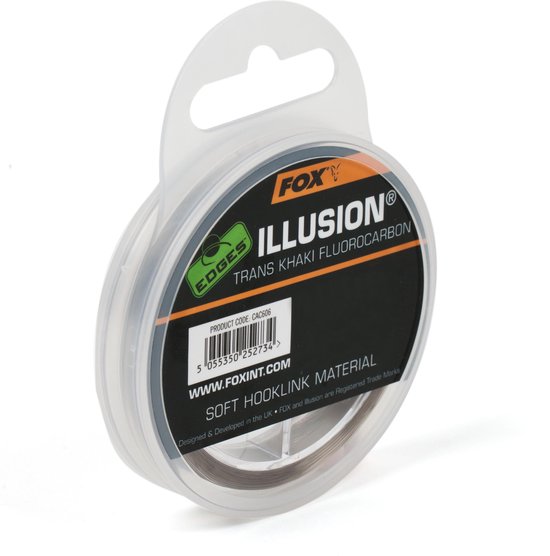 Fox Illusion Soft Hooklink - Trans Khaki - 12lb - 50m - Khaki van Fox