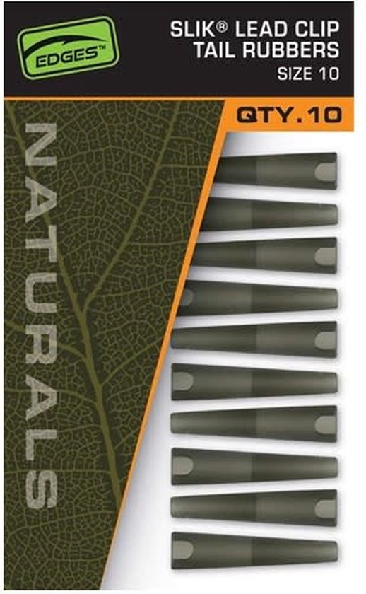 Fox Naturals Slik Lead Clip Tail Rubbers (10 pcs) size 10 van Fox