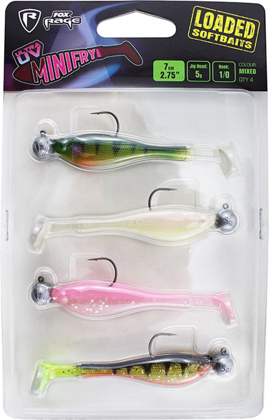 Fox Rage Mini Fry Loaded UV - 7 cm - mixed colour pack van Fox Rage