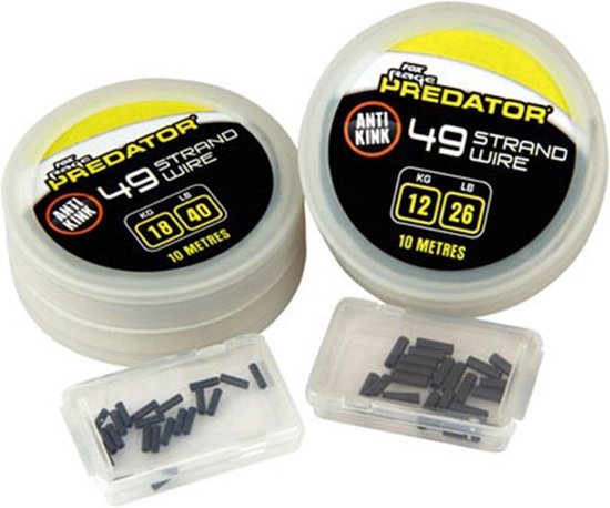 Fox Rage Predator 49 Strand Steel Wire - 26lb - 10m - Incl crimps van Fox Rage