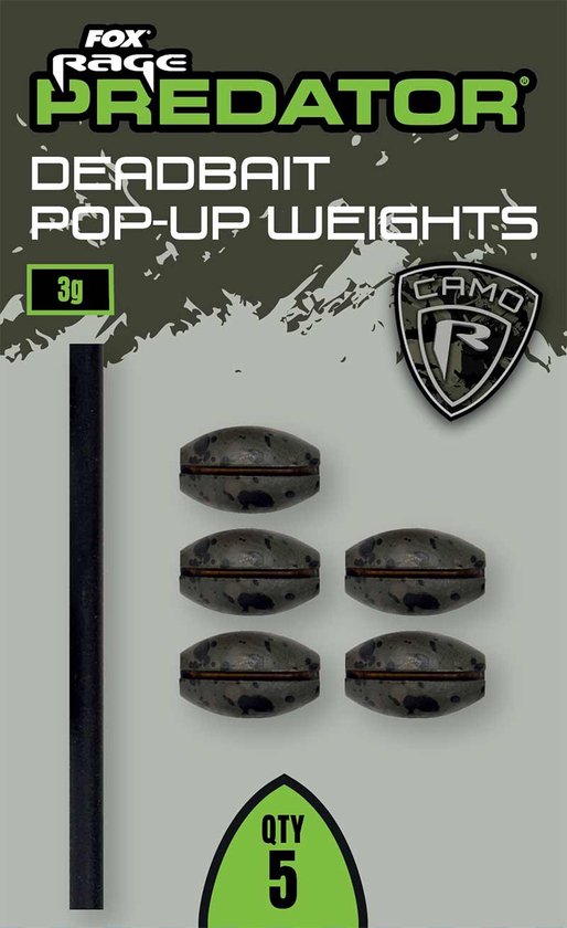 Fox Rage Predator Camo Deadbait Pop-up Weights van Fox