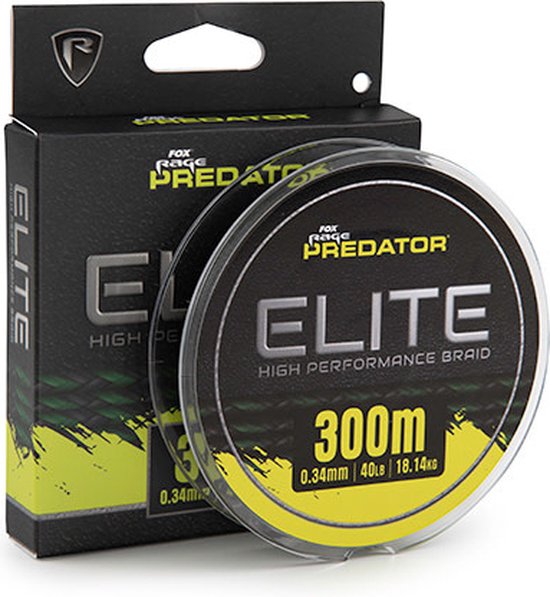 Fox Rage Predator Elite Braid 300m - Maat : 0.41mm - 60lb van Fox Rage
