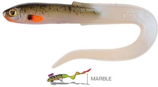Fox Rage Slick Eel 21cm - Grote Softbait met Krullende Staart voor Snoek en Roofvis - Kleur : UV Stickleback van Fox Rage