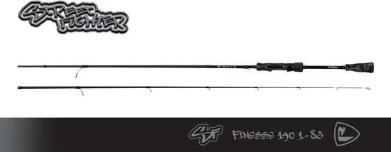 Fox Rage Street Fighter Finesse - Spinhengel - 190cm - 1-8g - Zwart van Merkloos