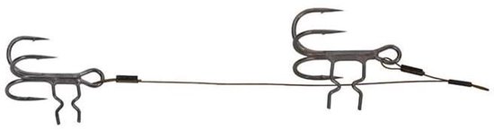 Fox Rage Strike Point Double Stinger - Maat : 13 & 6cm - 1 & 2 Hooks - 18kg - 40lb Wire van Fox Rage