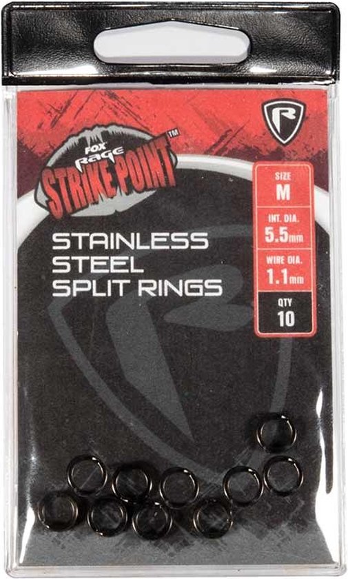 Fox Rage Strike Point Stainless Steel Split Rings (10 pcs) - Maat : Small - Int Dia 3.7mm - wire dia 0.7mm van Fox Rage