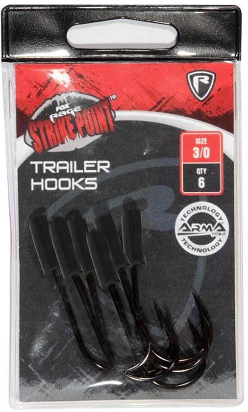 Fox Rage Strike Point Trailer Hooks (6 pcs) - Maat : 2/0 van Merkloos