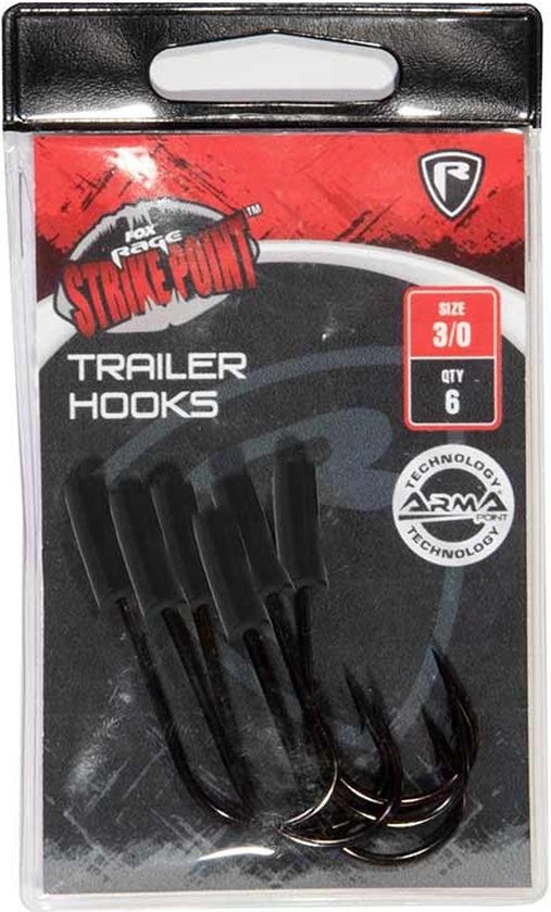 Fox Rage Strike Point Trailer Hooks (6 pcs) - Maat : 4/0 van Fox Rage