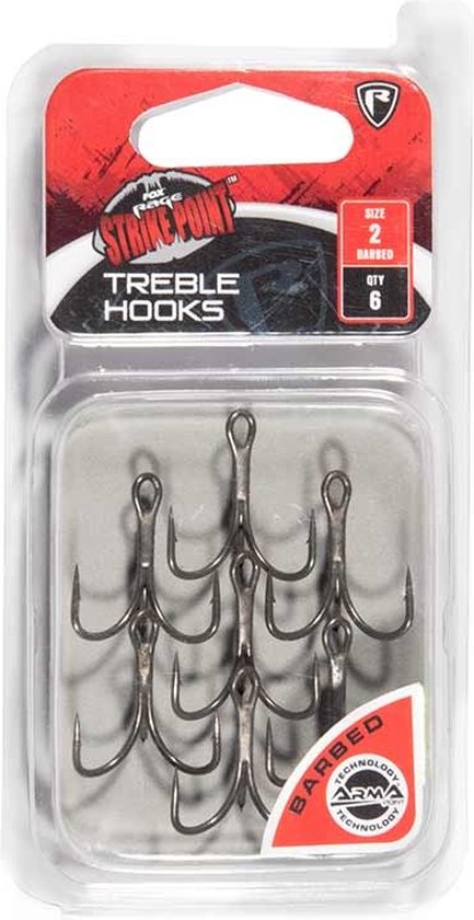 Fox Rage Strike Point Treble Hooks (6 pcs) - Maat : 1 van Fox Rage