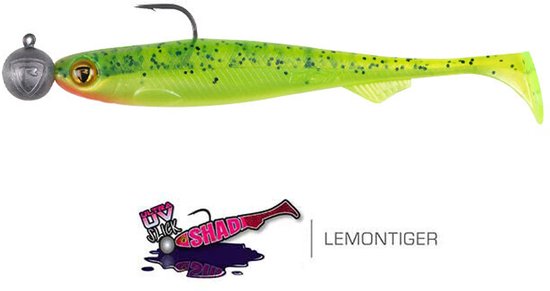 Fox Rage Ultra UV Slick Shad 9cm - haak 2/0 - 10g (1 pc) Lemon Tiger van Merkloos