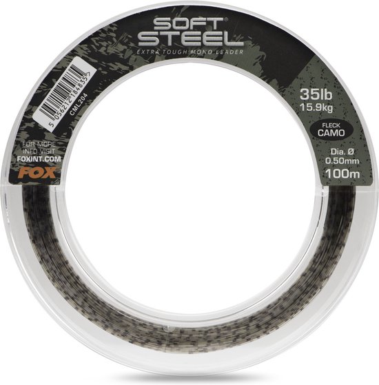 Fox Soft Steel Fleck Camo Leader - Maat : 80m - 60lb