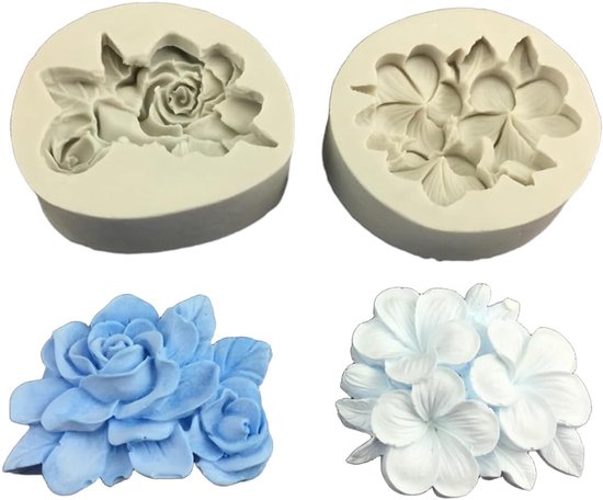 Frangipani-kaarsvormen, siliconen, 3D-bloemenvorm, paasvorm, voor aromatherapie, chocolade, doe-het-zelf, 2 stuks