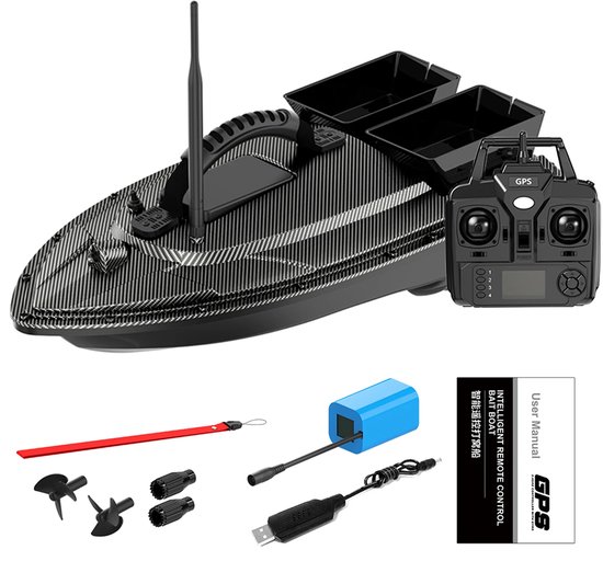 Fubzz Visvoerboot - RC Bait Boat - 500M GPS Positionering - 40 GPS Punten - 1.5KG Laadvermogen - Automatisch Terugkeer - Waterdicht Ontwerp van Merkloos