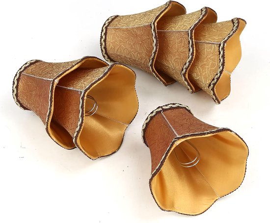 Fuloon Moderne Europese Stijl Clip Op Droplight Wandlamp Kaars Kroonluchter Lamp Schaduw 6 stks Set (Koffie)
