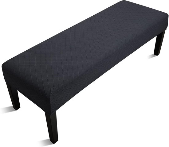 Fuloon Stretch Jacquard Dining Bench Cover - Anti-Dust Afneembare Bench Cover, Wasbare Bench Seat Protector Cover voor Woonkamer, Slaapkamer, Keuken (zwart)