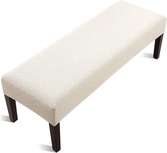 Fuloon Stretch Jacquard Dining Bench Cover - Anti-stof afneembare bankhoes wasbare bank beschermer cover voor woonkamer, slaapkamer, keuken (beige)
