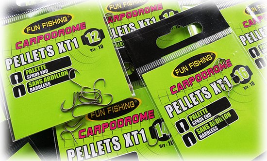 Fun Fishing Haak Pellets XT1 Palette (Spade End) Zonder Weerhaak (10 pcs) - Maat : 14