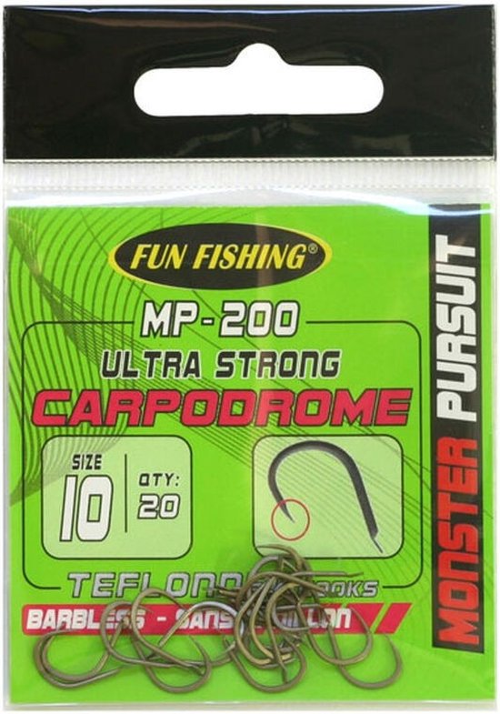 Fun Fishing MP-200 Ultra Strong Carpodrome Zonder Weerhaak (20 pcs) - Maat : 14
