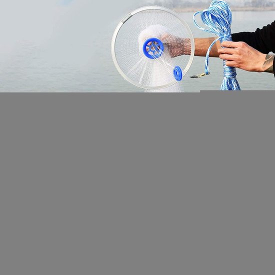 Galvanized Iron Lead Throwing Net - Hoge Sterkte Nylon Monofilament Vissersnet - 0.7 Inch Kleine Maas - Uitstekend Vissersgereedschap (3.6m)