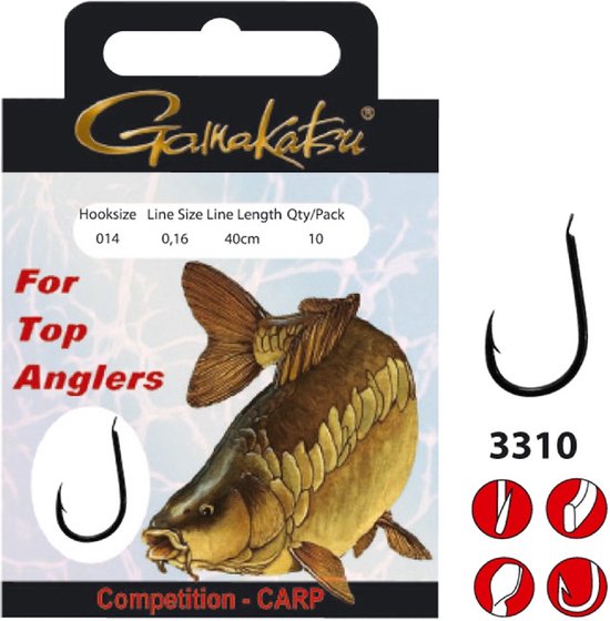 Gamakatsu Competition Carp H10 0.18mm 40cm van Gamakatsu