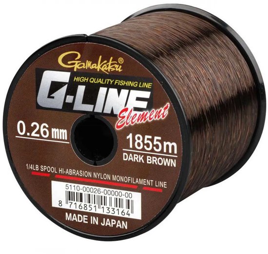 Gamakatsu G-line Element Monofilament 2270 M Bruin 0.240 mm van Merkloos