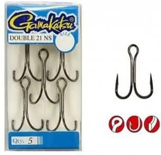 Gamakatsu Haken Double 21 NS (5 pcs) - Maat : size 8 van Gamakatsu