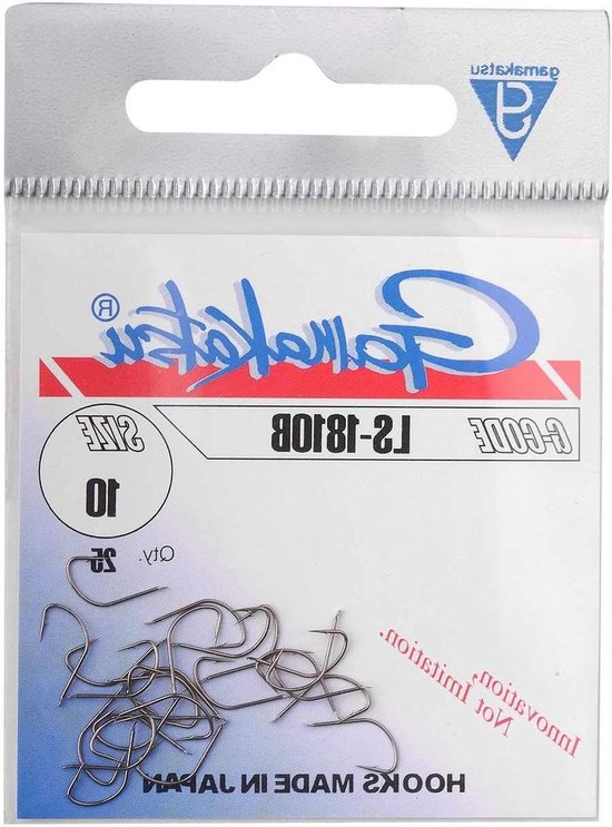 Gamakatsu LS-1810N vishaak, plaathaak, afzonderlijke haak, maat 10 los