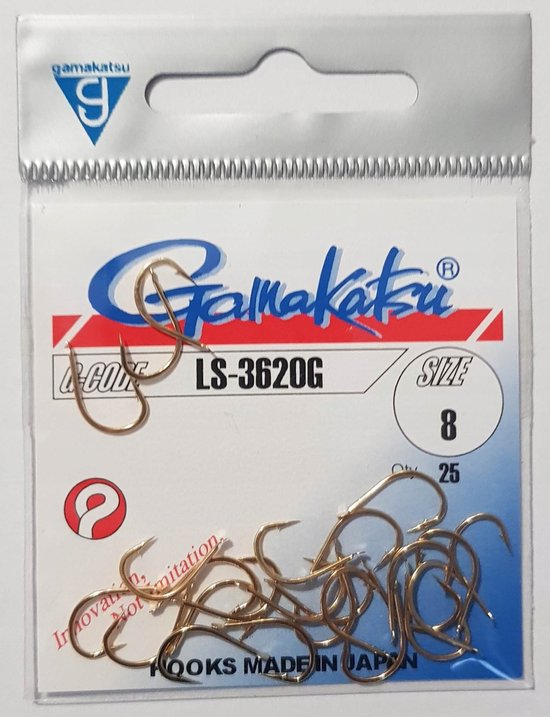 Gamakatsu LS-3260G Haak Maat 8 - Goud (25 stuks) van Gamakatsu