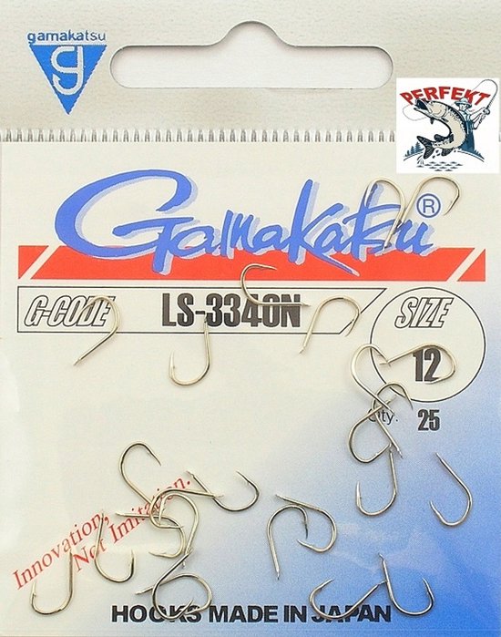 Gamakatsu ls-3340n Haaknr. 12 Zilver - 25 Stuks van Gamakatsu