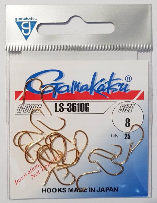 Gamakatsu LS-3610G Haken Maat 8 - Goud (25 stuks) van Gamakatsu