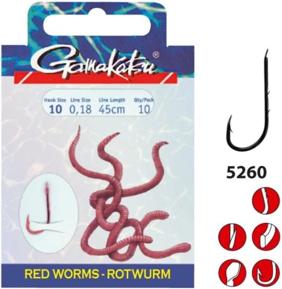Gamakatsu Ls-5260R Hooks Red 25St. Size 8 van Gamakatsu