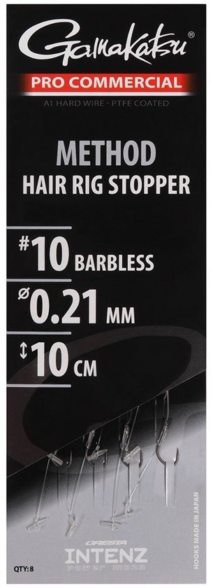Gamakatsu Method Hair Rig Stopper Barbless H12 0.21mm 10cm