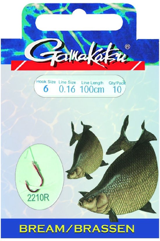 Gamakatsu Onderlijnen Competition Feeder 100cm Haak 2210R (10 pcs) - Maat : haak 12 - 0.18mm