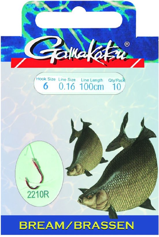Gamakatsu Onderlijnen Competition Feeder 100cm Haak 2210R (10 pcs) - Maat : haak 16 - 0.12mm van Gamakatsu