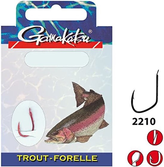 Gamakatsu Onderlijnen Forel 2210R 120cm (10 pcs) - Maat : 120cm - haak 6 - 0.22mm