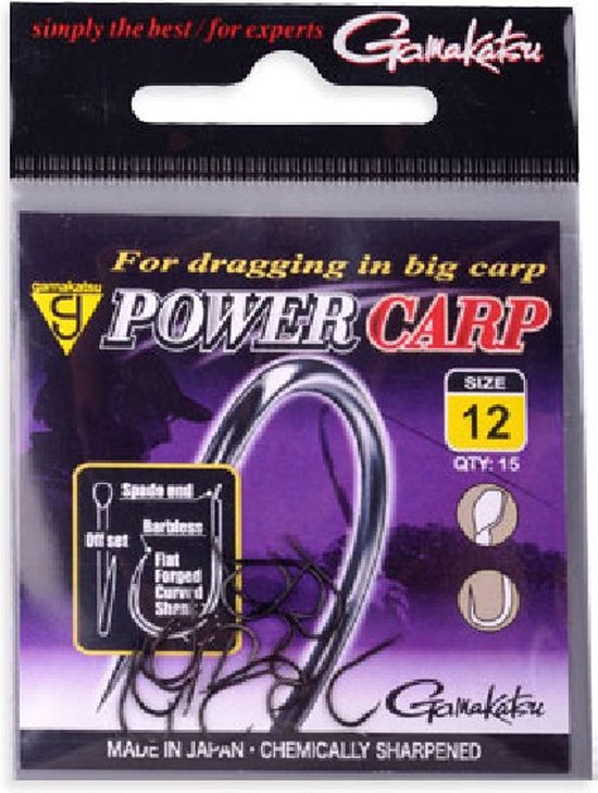 Gamakatsu Power Carp Flatted Eye Barbless #16 van Merkloos