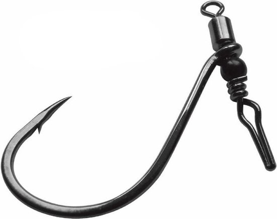 Gamakatsu Swivel Shot Hooks - Black - Haakmaat 2/0 - Dropshot Haak - Zwart van Merkloos
