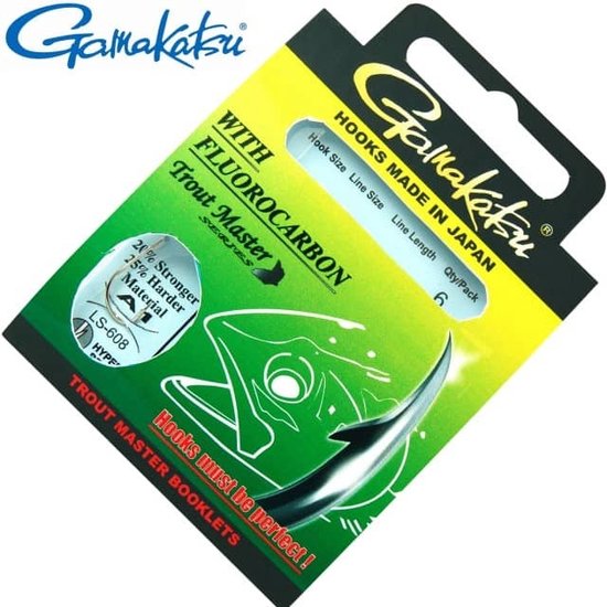 Gamakatsu Trout Master Fluorocarbon LS-608 Nickel H8 0.16mm 100cm van Gamakatsu