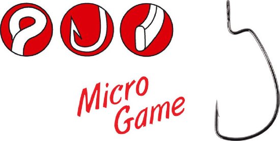 Gamakatsu - worm 325 - micro game - 8 stuks - haak 6 - vishaak voor kunstaas van Gamakatsu