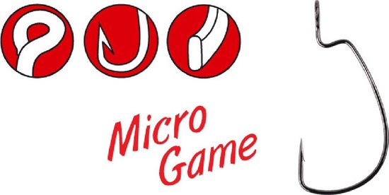 Gamakatsu - worm 325 - micro game - 8 stuks - haak 8 - vishaak voor kunstaas van Gamakatsu