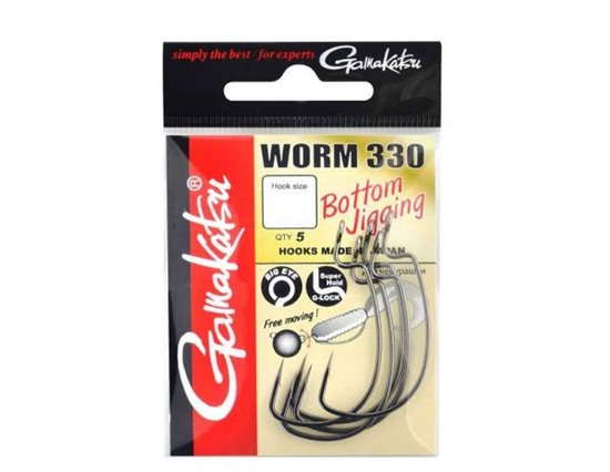 Gamakatsu Worm 330 Bottom Jigging Haken #3/0 van Gamakatsu