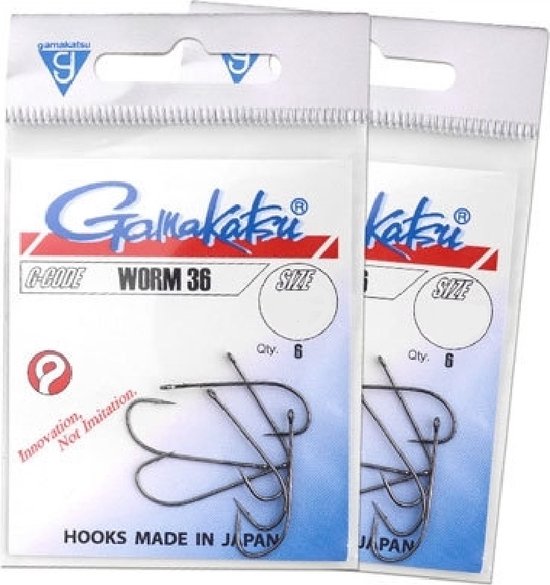 Gamakatsu Worm 36 Haak Maat 1/0 (WORM36)